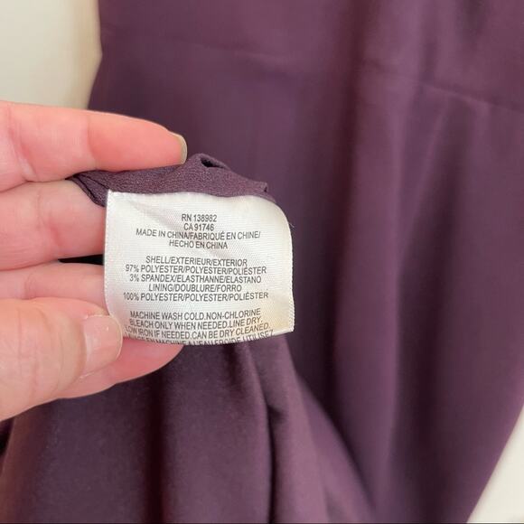 Dress The Population Lyla Purple Burgundy Plunging Sleeveless Bodycon Dress - Picture 7 of 9